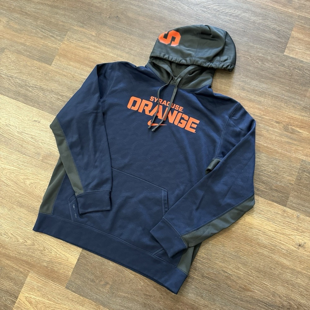 Nike Syracuse Orange Therma Fit Blue Hoodie Mens Sz Large College